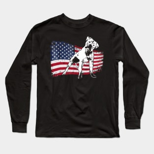 American Bulldog USA Flag 4th Of July Long Sleeve T-Shirt